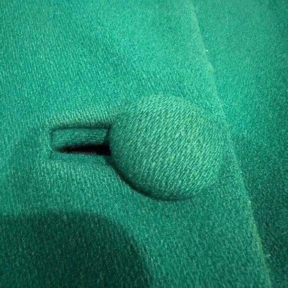 BANANA REPUBLIC Kelly Green Wool Trench Coat Jacket Embellished Buttons Work Pro - Picture 9 of 10